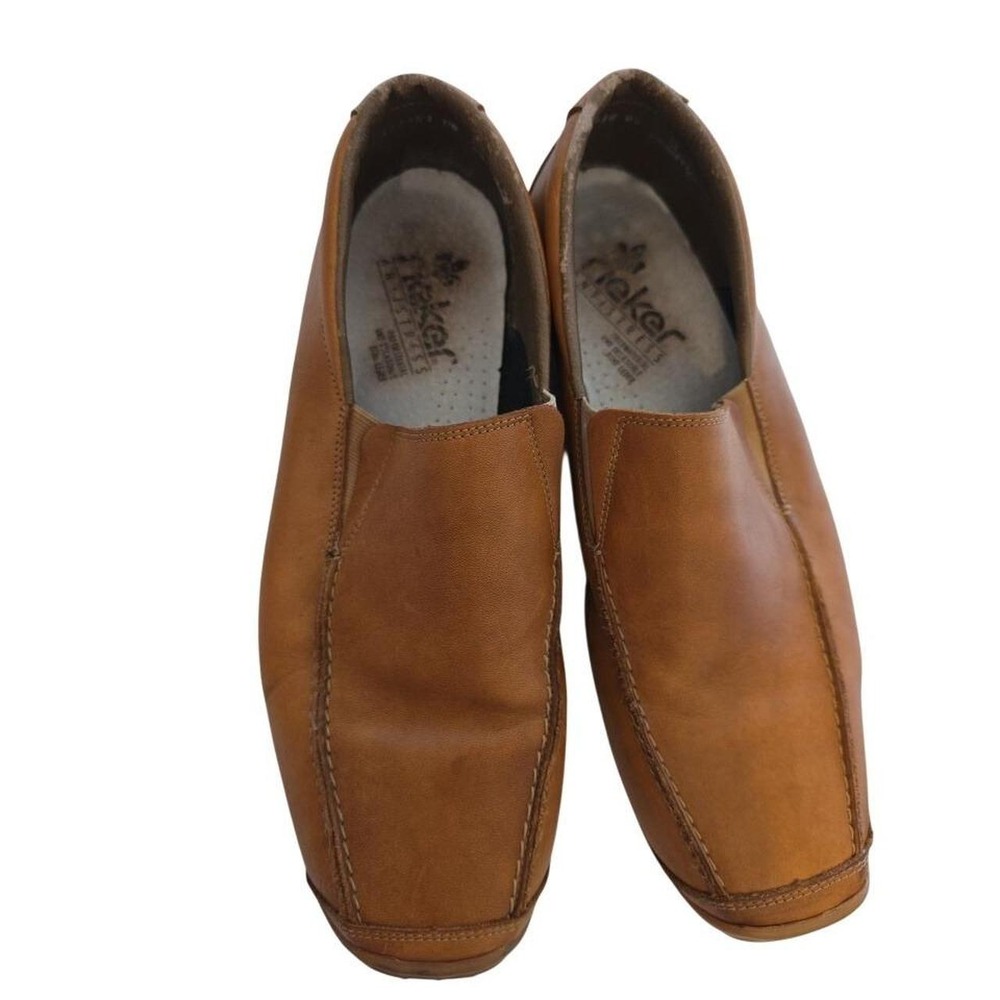 Rieker Antistress Mens Tan Leather Slip On Loafers Shoes Size 44 US 10.5-11